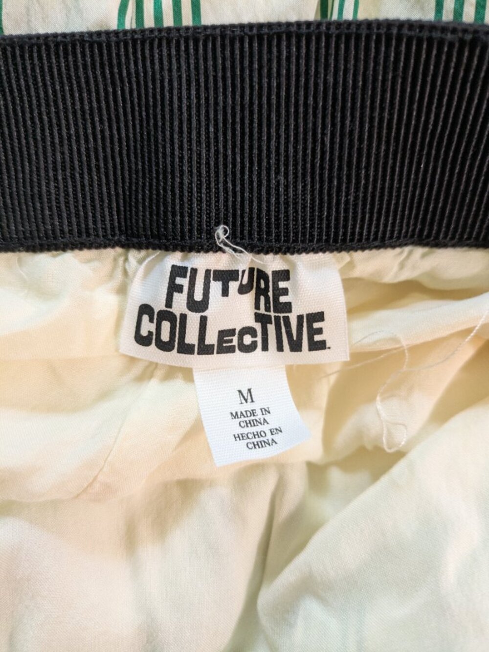 Future Collective Medium Green and White Striped Midi Skirt - Picture 5 of 5